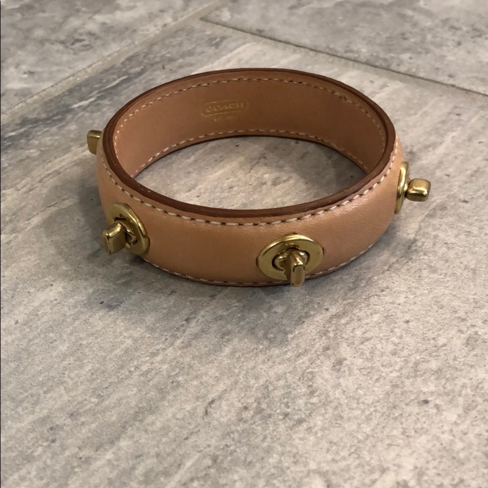Coach Leather Lock Bangle